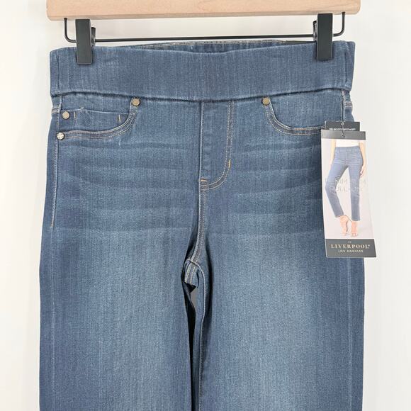 Liverpool Jeans Size 25/0 NWT The Slim Denim Slim Pull On Stretch Griffith Dark - Picture 9 of 14
